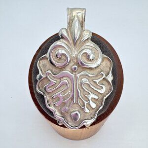 VTG Solid Sterling Silver 925 Abstract Scroll Design Pendant Size 2" Length